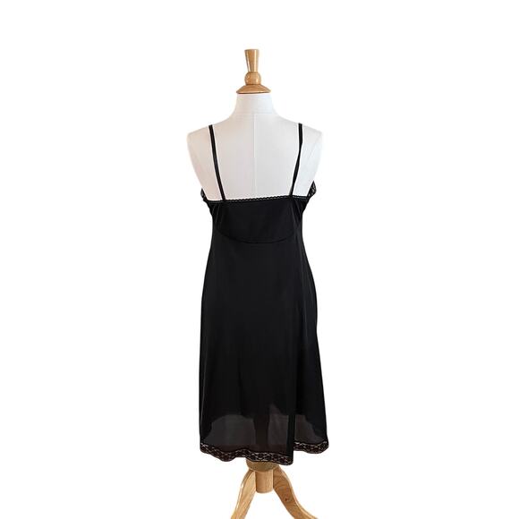 Vanity Fair Black Satin Slip / Slip Dress, Lace 38 / 26" / 44 Style 10-103 - Picture 4 of 13